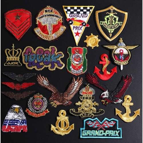 Punk Style Racing Anchor Eagle Fashion Badges Personality Cartoon Embroidery Patches For Clothing Jacket Hat Decorative Patch