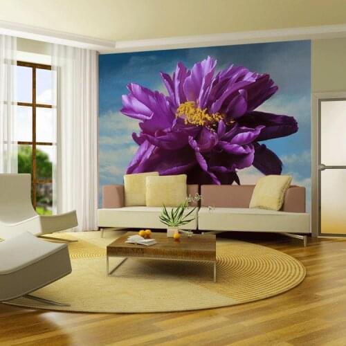Photo wallpaper 3D custom stereo wall painting wallpaper bedroom living room sofa TV backdrop purple flowers wallpaper mural