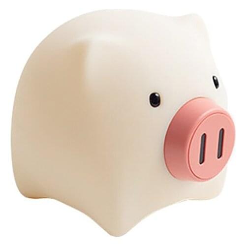 Toddler Night Light Cute Pig Night Light with Touch Button, Portable and Rechargeable Silicone Night Light, Dimmable for Kids
