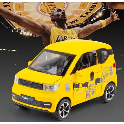 New 1/24 Simulation MINIEV Graffiti Version Alloy Diecast Car Model For Kid Toys For Children Gifts 4 Doors Opened With Light