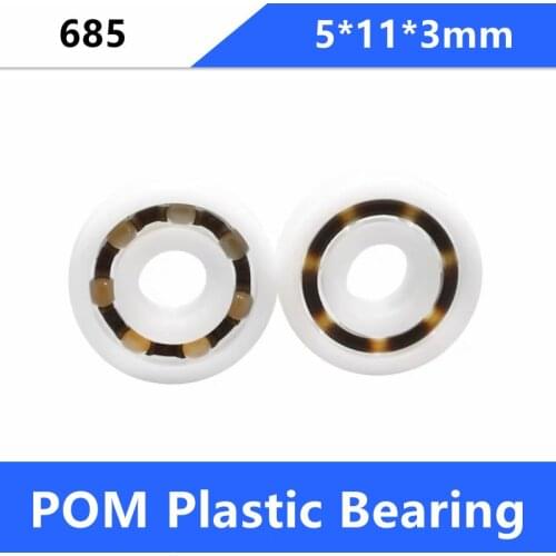 50pcs/lot 685 5mm POM Plastic bearings with Glass balls 5x11x3 mm nylon bearing 5*11*3mm
