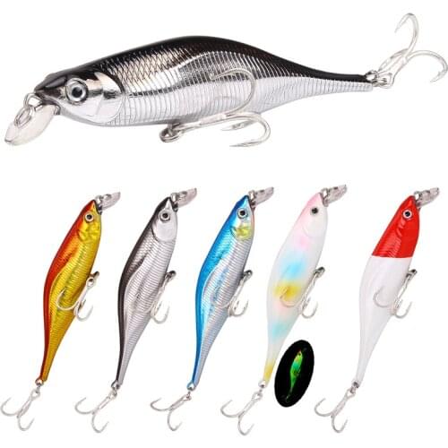 Luya Bait Mino Slow Sinking Luminous Simulation Wobbler Hard Bait Freshwater Fake Bait Alice-mouth Bass Sea Fishing Fishing Gear