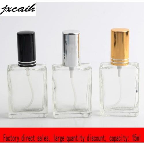 1 Piece 15ml Clear Glass Perfume Bottle With Spray Mini Reusable Empty Travel With Spray Bottle Cosmetic Container