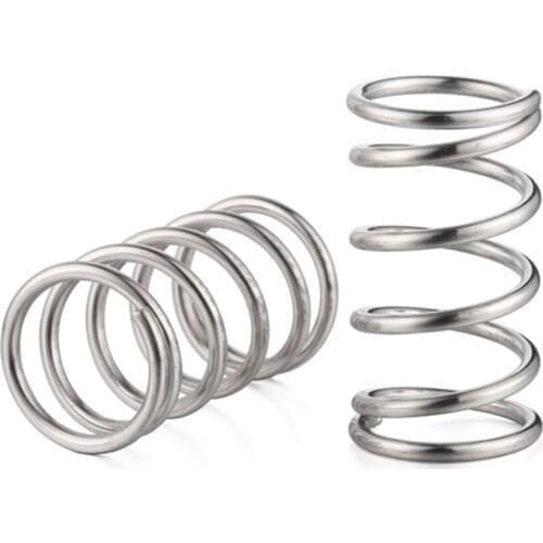 10pcs Wire Diameter 1.5mm Compression Springs Pressure Springs Length 10/15/20/25/30/35/40-50m OD 10/11-25mm 304 Stainless Steel