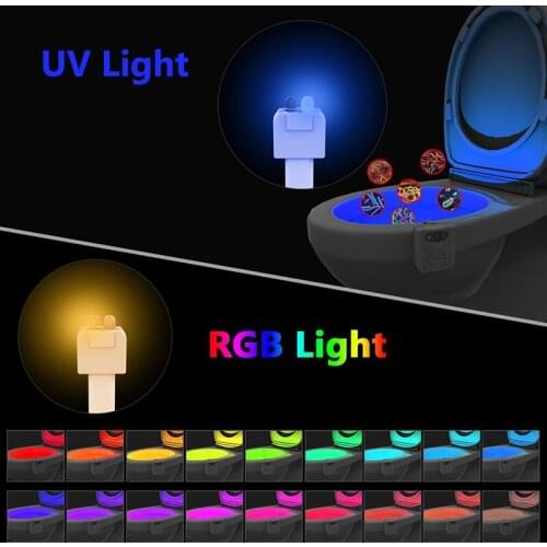 1pc Smart Bathroom Toilet Night Light LED Body Motion Activated On/Off Sensor Lamp 8 /16 Color PIR Luces Led Decoracion Lighting