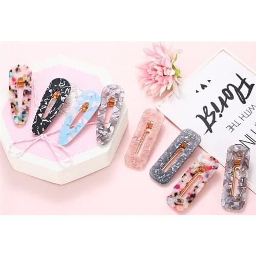 1Pc New Gold Foil Hairpin Acetate Hair Clip For Women Girls Barrettes Hair Accessories Gifts Hair styling Tools