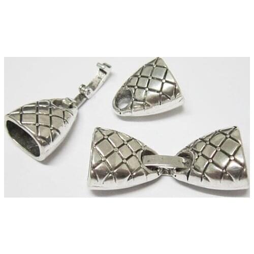 Licorice clip clasp 10x6mm Antique silver Licorice Leather Clasps -LC25