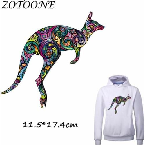 ZOTOONE Colorful Kangaroo Patch for Clothes T Shirt Ironing on Patches Stickers DIY Heat Transfer Accessory Washable Appliques C
