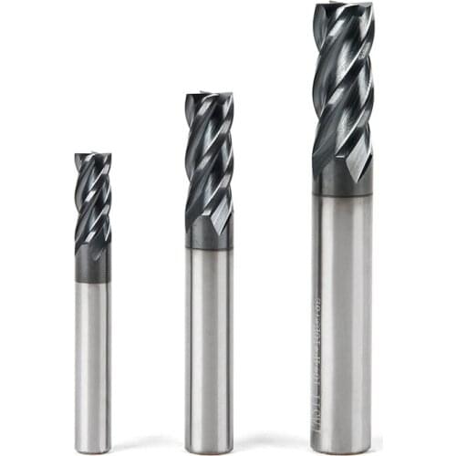 1pcs HRC58 4flute 1-12MM steel Stainless steel process cutters carbide tungsten router bit