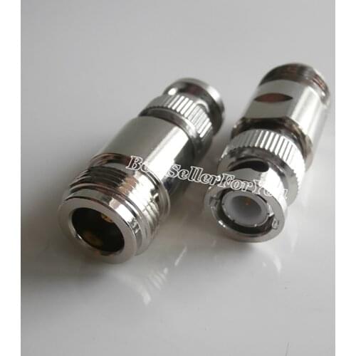 1Pcs N type Female Jack To BNC Male Plug Straight RF Coaxial Connector copper Adapter