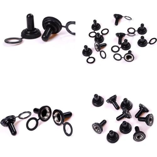 10Pcs/lot Toggle Switch Waterproof Rubber Resistance Cover Dust Cap Boot Black Tarpaulin 12mm
