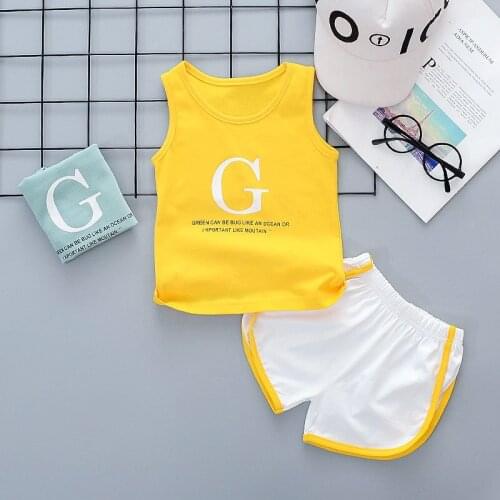 Baby Boy Girl Clothes Summer Children Cotton Cartoon Print letter Shorts 2Pcs/sets Infant Leisure Kid Fashion Toddler Tracksuits
