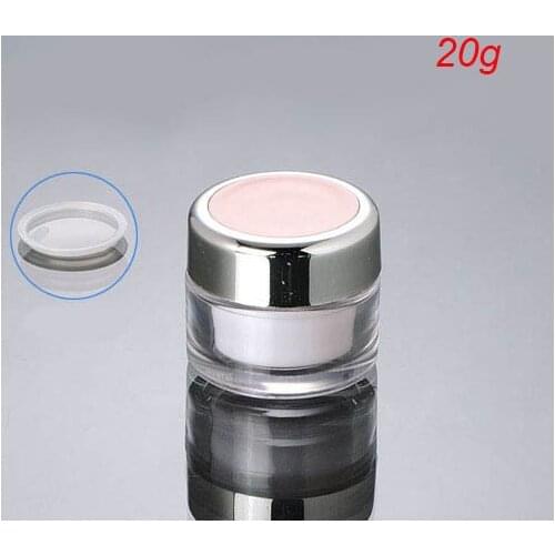 20G plastic cream jar with pink top for eye cream nail art pot essence gel moisturizer plastic jar cosmetic packing