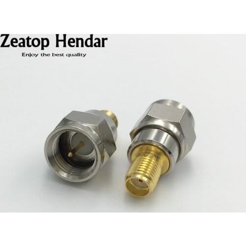 20Pcs Brass F Type Male Plug to SMA Female Jack Straight RF Coaxial Adapter Connector