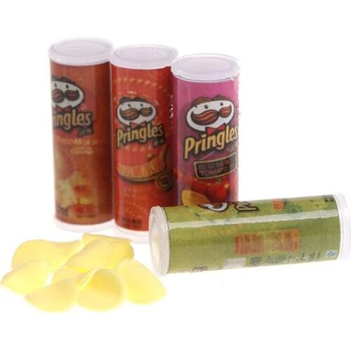 3/4Pcs/set Food Potato Chips Bottles Dolls Kitchen Food For Dollhouse Decals 1:12 Dollhouse Miniature