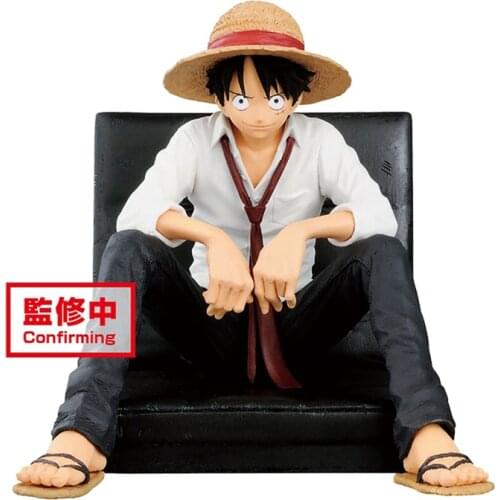 Bandai One Piece 12Cm Luffy Sofa Model Japan Anime Figure model Pvc Model Cartoon Toys Collectibles Toy Childrens Holiday Gift