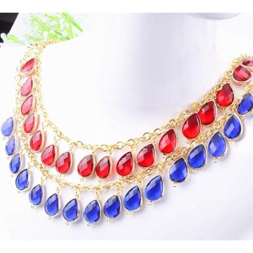 Free Ship Style 3Cm Wide 49Cm Tassels Clear Crystal Rhinestone Pearl Chain Trims Necklace Artcraft House Costume Sew Decoration