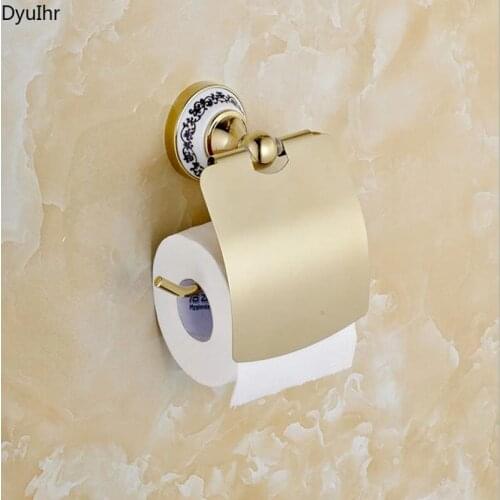 Paper towel rack bathroom hardware pendant toilet roll paper holder toilet blue and white porcelain gold paper holder DyuIhr