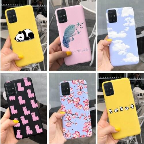 For Samsung Galaxy A51 A71 Case Soft Silicone Cute Cartoon Panda Phone Cases For Samsung A 51 A515F Galaxy A71 A715F Cover Funda