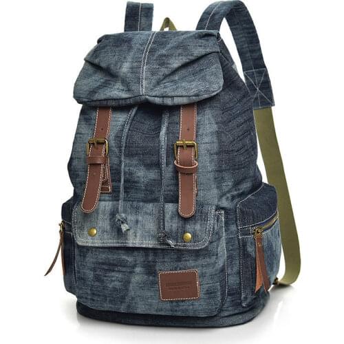 Denim Outdoor Ladies Backpacks Womens School Bags Fashion Female Designer Laptop Backpack Large Capacity Teenage Girls Book Bag