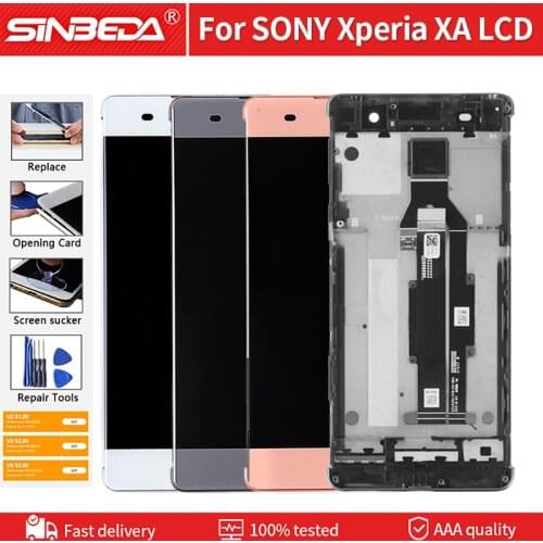 5.0" AAA+++ Screen For SONY Xperia XA LCD F3111 F3112 F3113 F3115 F3116 Display Touch Screen With Frame Digitizer Free Tools