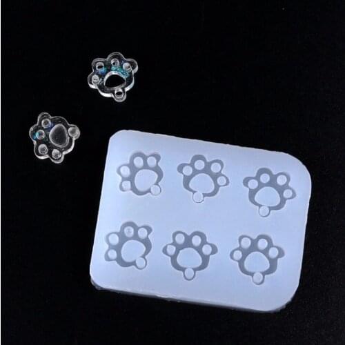 Facemile 1PCS Dog Footprints Cat Claws Mould DIY Resin Necklace Pendant Craft Jewellery Making Mold Fondant Cake Decoration