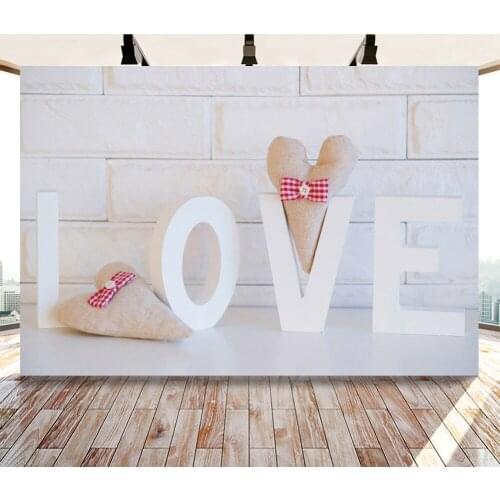 Ivory Plank Happy Valentines Day Backdrop Photography Background Photo Booth Studio Decor