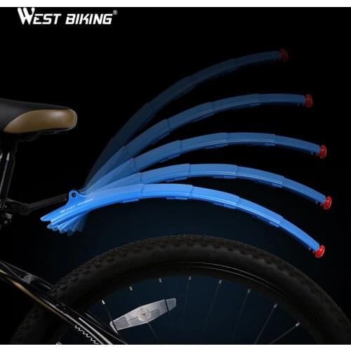 WEST BIKING Bicycle Folding Fenders With LED Taillight MTB Road Bike Quick Release Front Rear Mud Fenders Set Cycling Mudguard