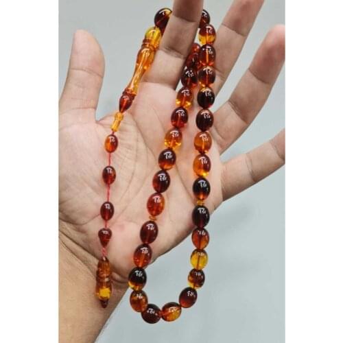 Islamic Tasbih Muslim Rosary Beads 33 Prayer Rosary For Men Bracelet For Men Accessory amber oltu amber stone Handmade Turkey
