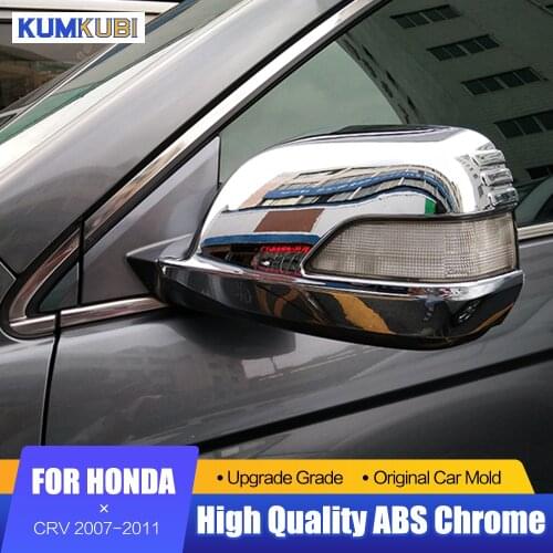KUMIKUBI For Honda CRV CR-V 2007 2008 2009 2010 2011 Car ABS Chrome Rear View Rearview Side Glass Mirror Cover Trim Frame 2pcs