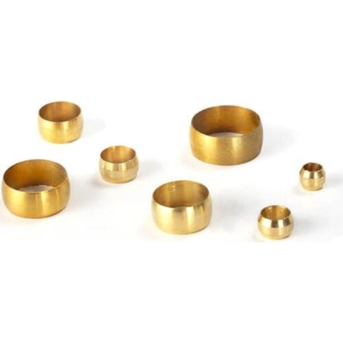 10Pcs Brass Double taper ferrule 4 6 8 10 12 14mm OD Compression Sleeve seal ring fittings Tube centralized lubrication system