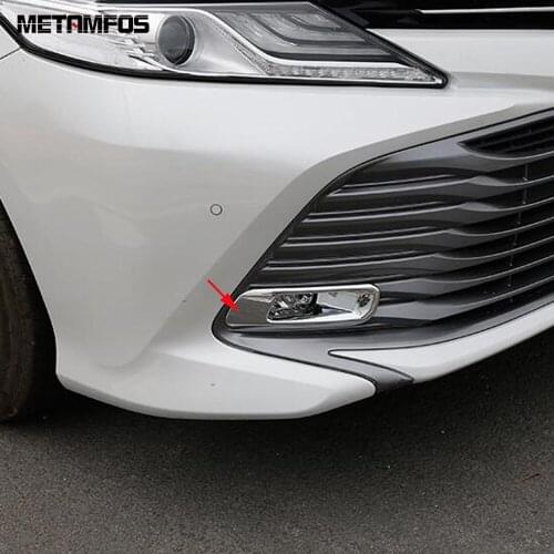 For Toyota Camry 2018-2020 SE XSE LE XLE Chrome Front Fog Light Lamp Cover Molding Trim Foglight Hood Sticker Car Accessories
