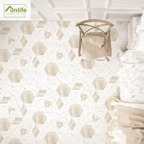 Funlife Hexagon Floor Sticker Easy Clean Peel & Stick Vinyl Furniture Decorative Waterproof Bathroom Kitchen Wall Tile Stickers