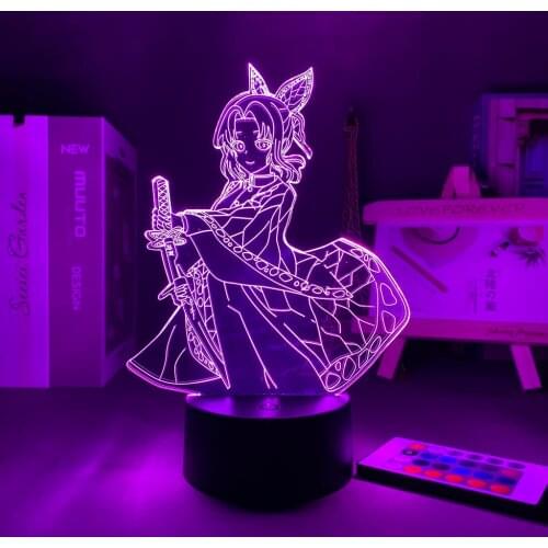 3D remote control desk lamp Anime Demon Slayer Kocho Kanae Light for Bedroom Decor Lamp LED Night Light Dropshipping