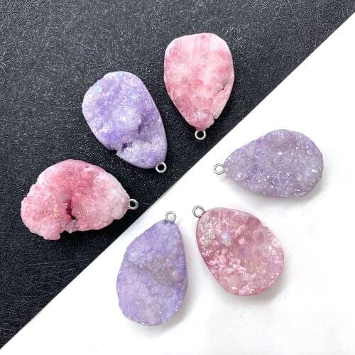 Irregular Natural Stone Necklace Drop Shaped Agate Crystal Necklace Bracelet Pendant DIY Jewelry Making Accessories 20x35mm