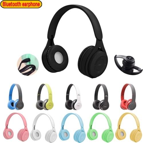 New Bluetooth Gaming Headset Stereo Wired Headphones With Microphone Foldable Earphones Supports TF Card For MP3 PC Mobile Phone