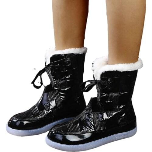 2020 New Brand Winter Boots Silver Women Snow Boots Lady Warm Shoes Girl Fashion Nice Looking Round Toe