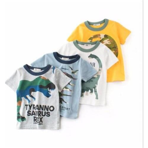 2021 New Summer Kids Short Sleeves T shirt Lovely Cartoon Childrens Boys Girls Blouse Kids Cotton T-shirt