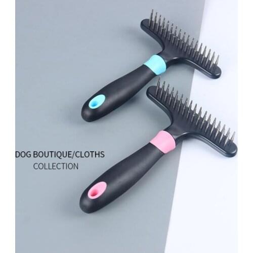 Dog comb removes knots Cutter Hair Grooming Comb Groomer Brush For Dog Cat With Wooden Handle