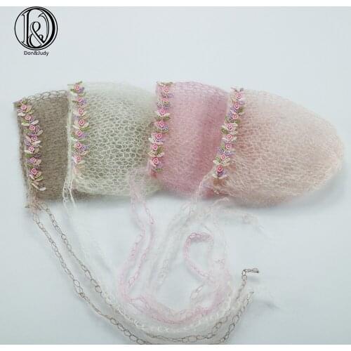 Don&Judy Crochet Mohair Baby Hat Cute Cap Infant Photography Newborn Photo Props Fotografia Photo Shoot Accessories