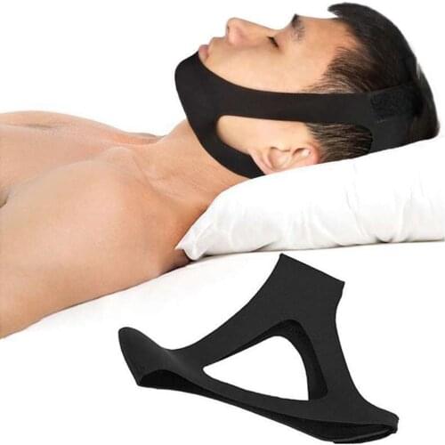 Anti Snoring Chin Strap Anti Snore Stop Snoring Jaw Belt Sleep Support for Woman Man Care Sleeping Tools Black