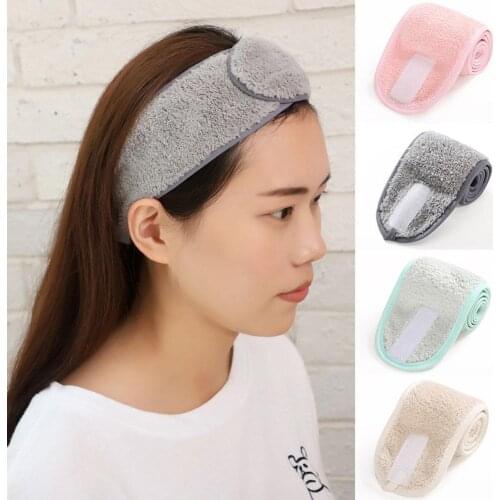 Self-Adhesive Spa Make up Headband Cloth Headband Toweling White Stretch Sport stirnband Face Washing Headband