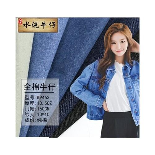 10 * 10 twill blue woven denim cloth manufacturer wholesales elastic free washed denim cloth