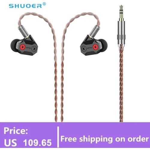 SHUOER TAPE 10MM High-Performance Nanotechnology Low Voltage Electrostatic Driver in-Ear Earphone With Detachable MMCX Cable