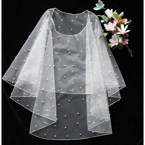 ZMG27 Wedding Accessories Bolero for girls Bridal Cloak Pearls Wedding Cape Short Front Long Back Women Wrap Cape Evening Shawl
