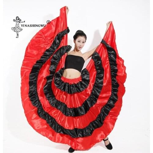 High quality New Women Skirt Belly Dance Dress Big Swing Skirt Performance Stage Gypsy Wear Beautiful Red for Party Festival