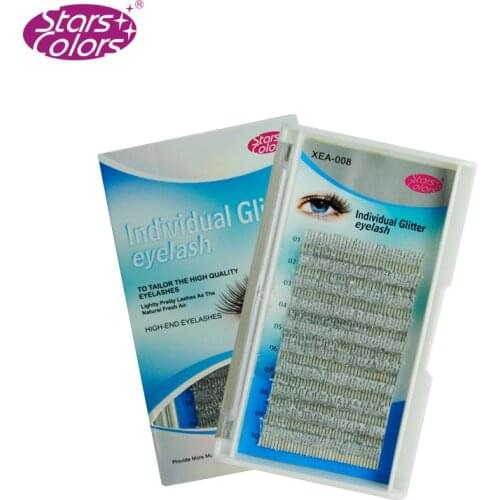 Stars Colors 0.12mm C Curl Shiny Glitter False Eyelashes Natural Individual Lashes Eyelash Extension 3d 6d 9d Makeup Tools