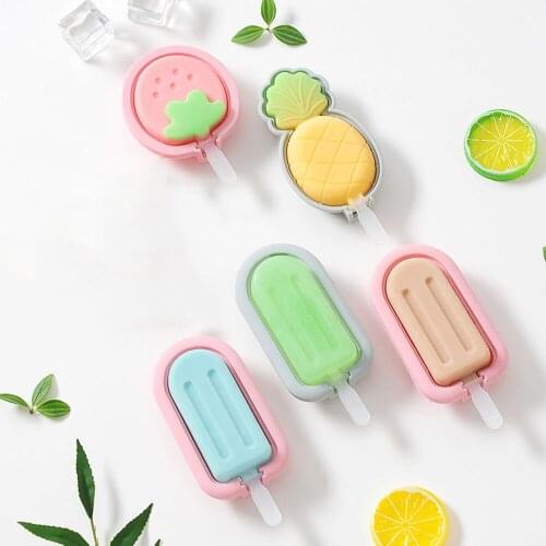 1PC Silicone Ice Cream Mould Ice Cube Tray Popsicle Barrel Diy Mold Dessert Ice Cream Mold with Popsicle Stick