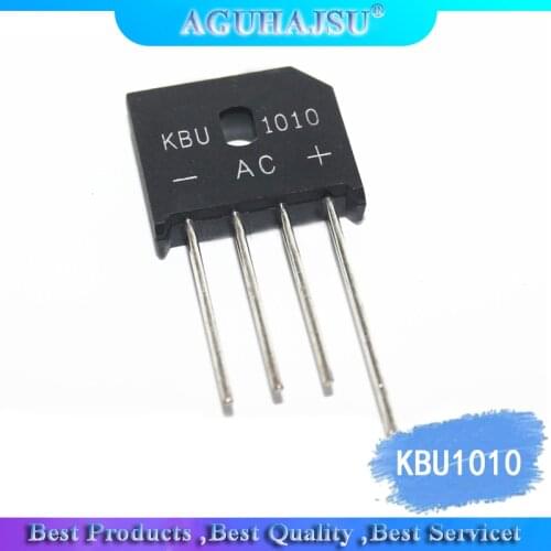 10PCS KBU1010 KBU-1010 Rectifier bridge flat bridge rectified current 10A reverse voltage 1000V