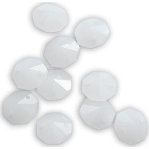 1000pcs/Lot 14mm Mixed Color Crystal Octagon Beads In 2 Holes Glass Prism Chandelier For Home Wedding Decoration